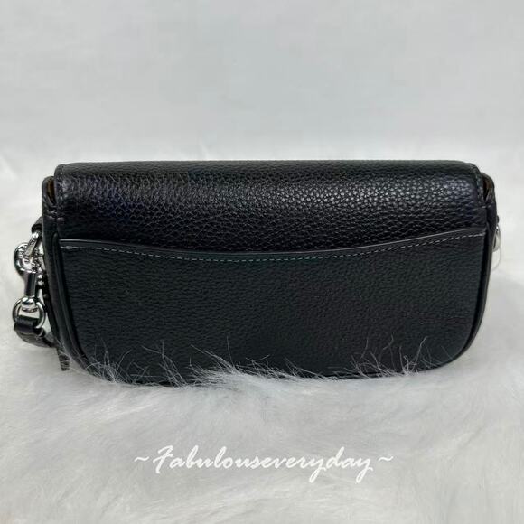 Coach Hailey Flap Bag Shoulder/Crossbody In Leather/Silver/Black CAN72 NWT - Picture 4 of 7